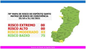 Três cidades capixabas estão em risco moderado para Covid a partir desta segunda-feira (25)