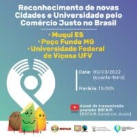 Live de reconhecimento das novas Cidades e Universidades pelo Comércio Justo no Brasil