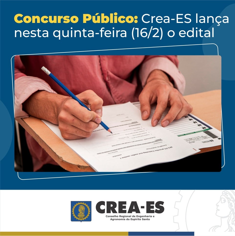 Crea-ES lança nesta quinta-feira (16) edital de concurso público