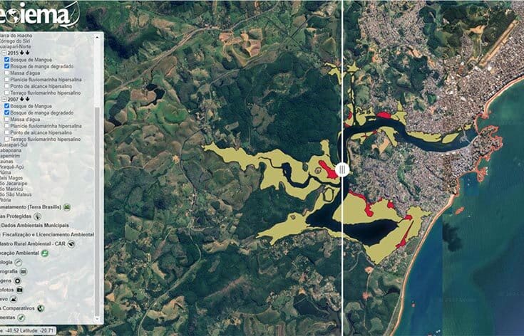 Plataforma traz dados sobre manguezais no Estado e novas ferramentas