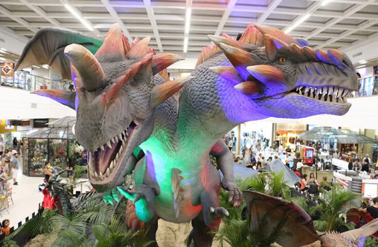 Shopping Praia da Costa inaugura exposição de dragões gigantes