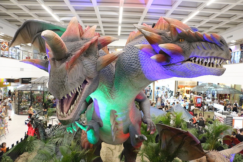 Shopping Praia da Costa inaugura exposição de dragões gigantes