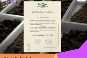 Laboratório de Solos do Ifes Itapina recebe certificado de excelência