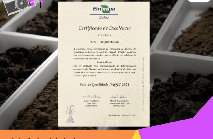 Laboratório de Solos do Ifes Itapina recebe certificado de excelência