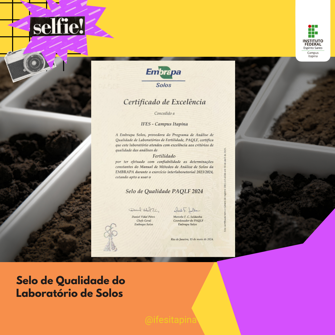 Laboratório de Solos do Ifes Itapina recebe certificado de excelência