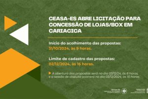 Ceasa-ES abre licitação para concessão de lojas/box em Cariacica