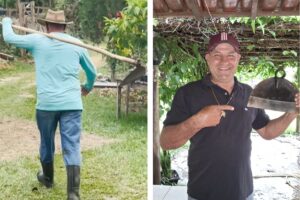 Vereador eleito no ES vai à posse a cavalo e com enxada nas mãos