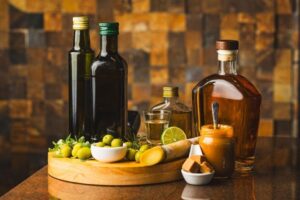 azeite, cachaça e doce de leite.