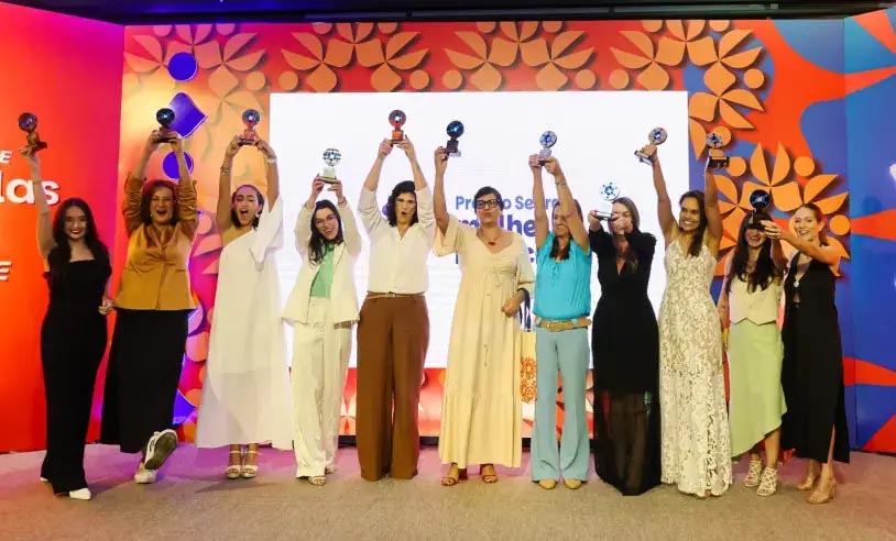 Momento de celebração das ganhadoras da etapa estadual do Prêmio Sebrae Mulher de Negócios 2025