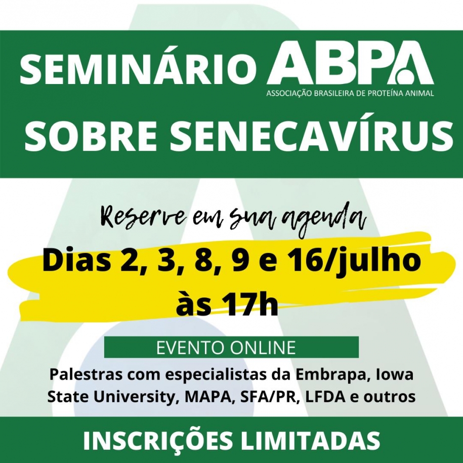 ABPA promove Seminário On Line sobre Senecavírus