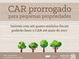 Prazo para Cadastro Ambiental Rural é prorrogado até 2017 para pequenas propriedades